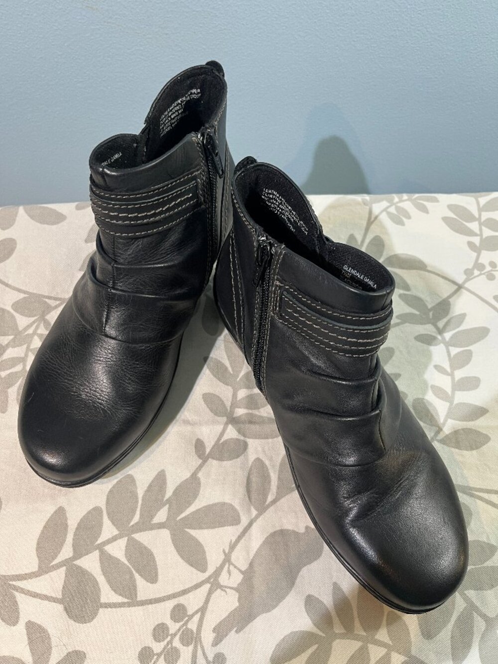 Earth Origins Glendale Camila Black Comfort Ankle Boots Side Zip Womens 7.5M